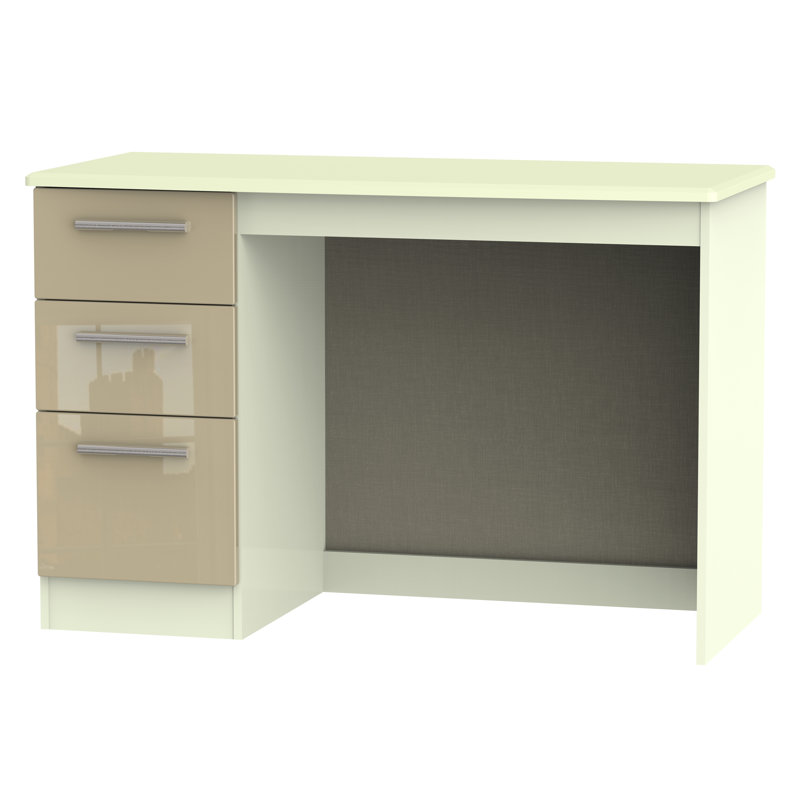 Fully Assembled Yvette Desk, Mushroom, 79.5cm H x 120cm W x 54cm D, Cream