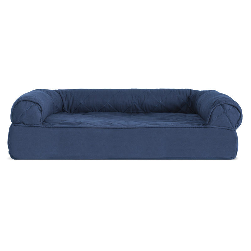 Medium Navy Orthopedic Quilted Foam Pet Sofa Bed