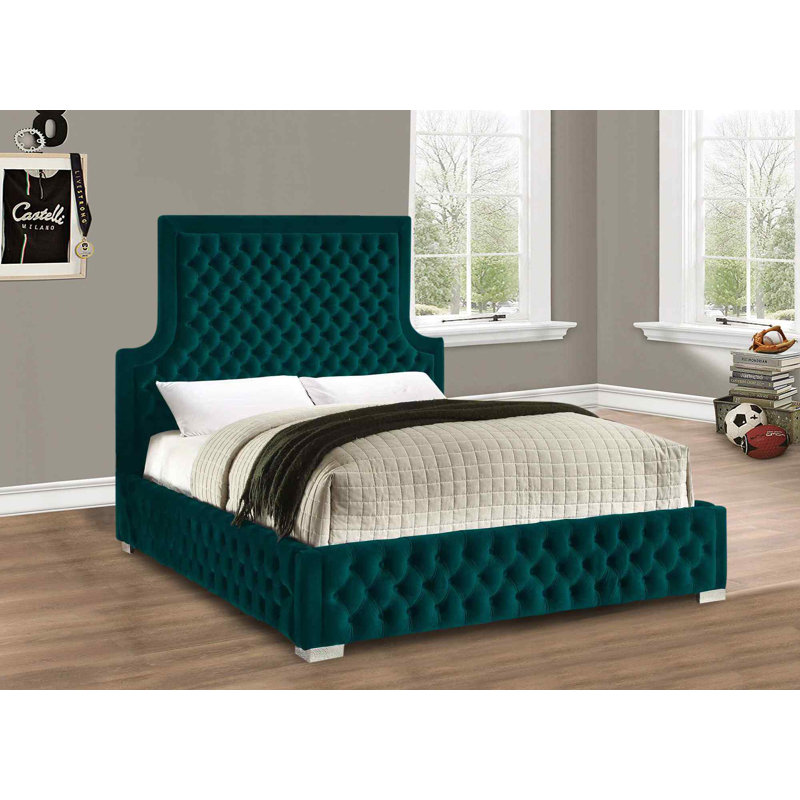 Upholstered Bed, Single (3'), Green