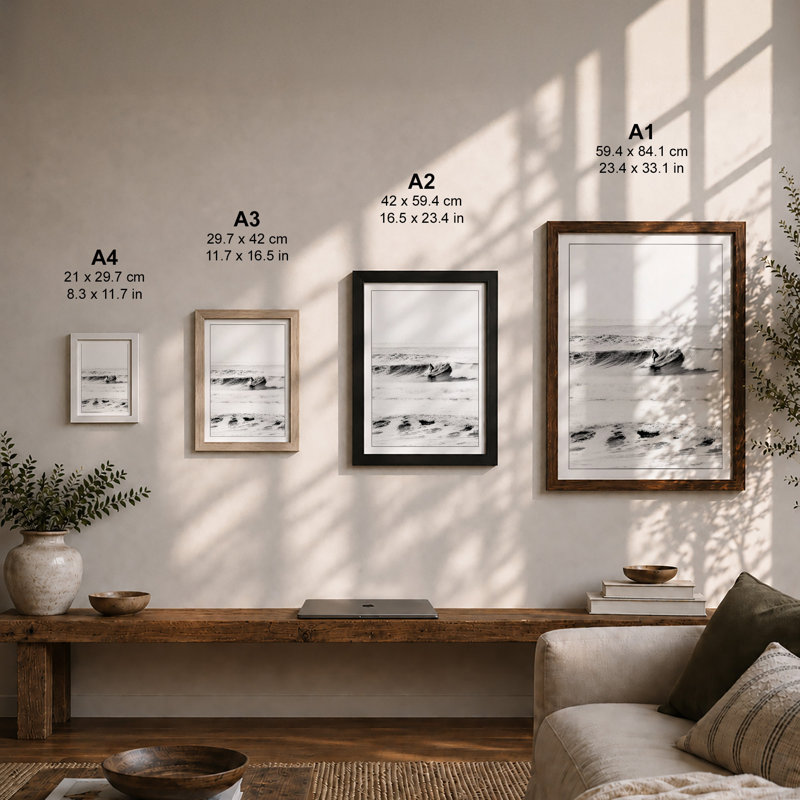 Tempestuous Shore Coastal - Framed Print, A1 - 84.1 x 59.4 cm, Oak