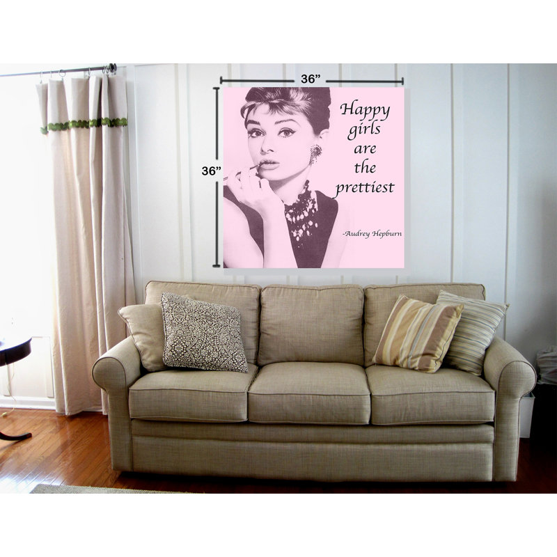 Audrey Hepburn Quote - reproduction d'art graphique encadrée sur toile, H 36 po x l 36 po x P 1,5 po