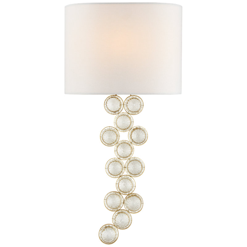 Julie Neill Milazzo Medium Right Sconce, Gold and Crystal