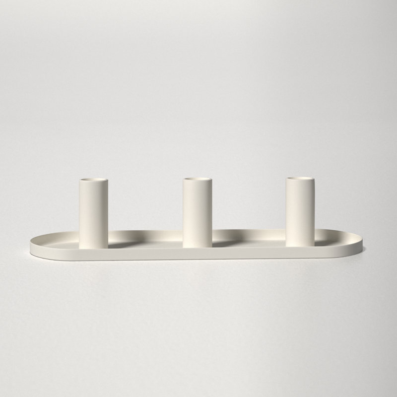 2.5'' H Aluminum Tabletop Candlestick, White