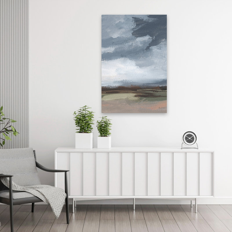 Contreventement - champ abstrait de nuages bruns, H 36 po x l 24 po