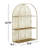 Olympias Metal Rounded 3 Level Geometric Gold Wall Shelf with Arch Pattern