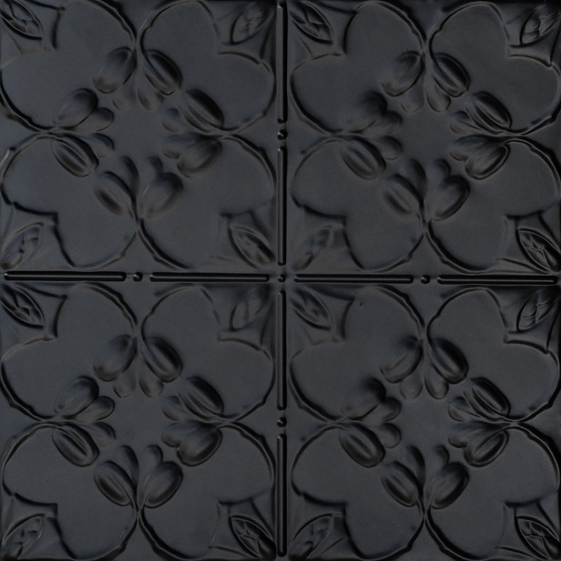 Tuile de plafond en étain 2 pi x 2 pi Lilas, Noir