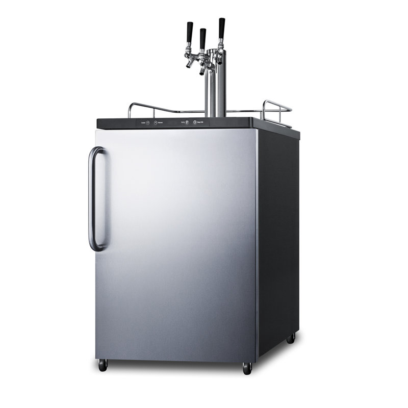 Summit Appliance 5.6 Cubic Feet Gray Triple Tap Freestanding Kegerator with