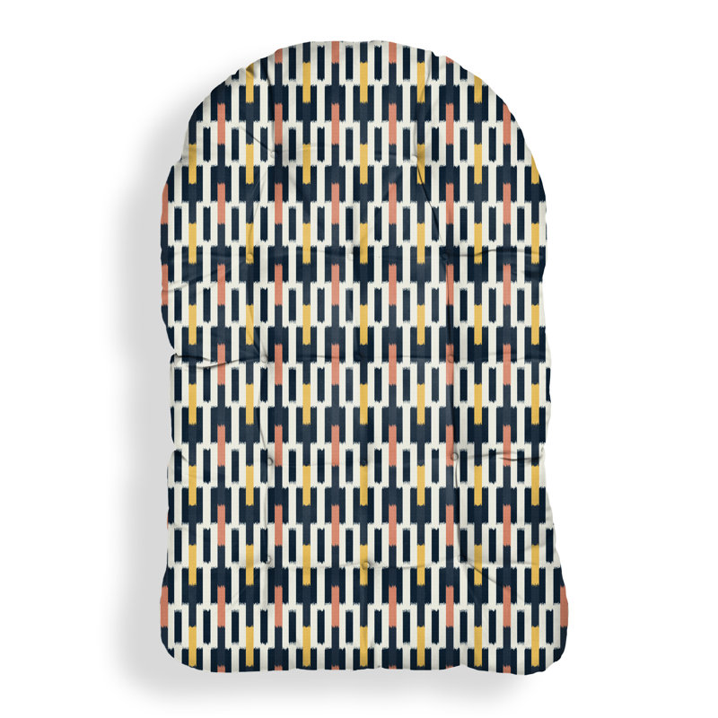 Sunbrella Outdoor 4'' Adirondack Chair Seat Cushion, Multicolor Rainbow Ikat Twilight