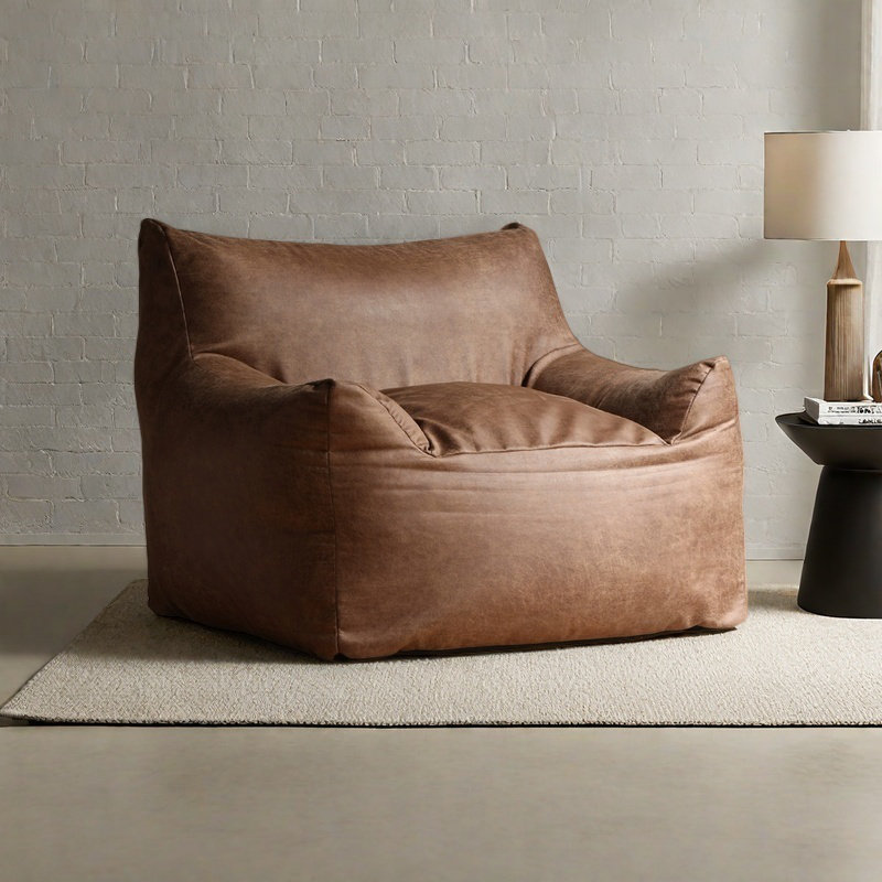 Canapé à billes Nordic, Similicuir brun, H 26,77 po x l 41,73 po x P 39,37 po