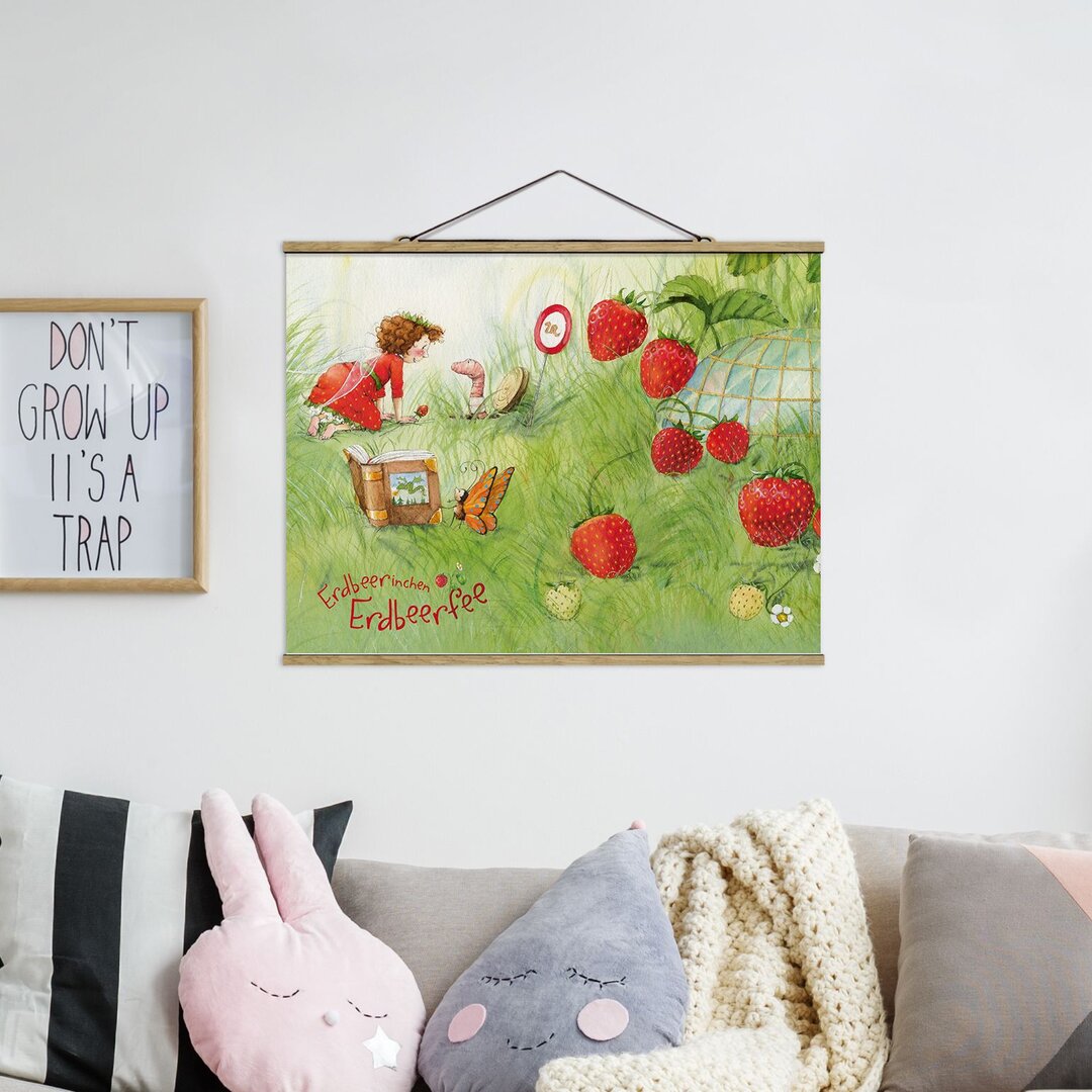 Stoffbild Erdbeerinchen Strawberry Fairy - bei Worm'S Home