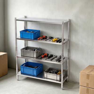 4 Tier Stainless Steel Adjustable Shelving