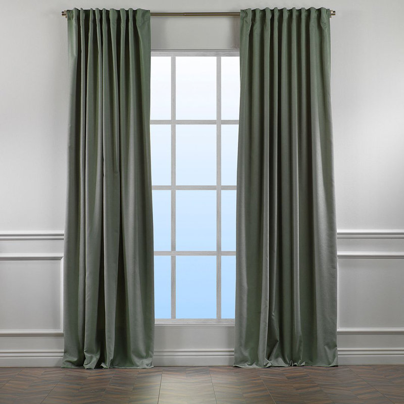 Solid Room Room Darkening Tab top Curtain Panels, Leaf Green, 52" W x 120" L