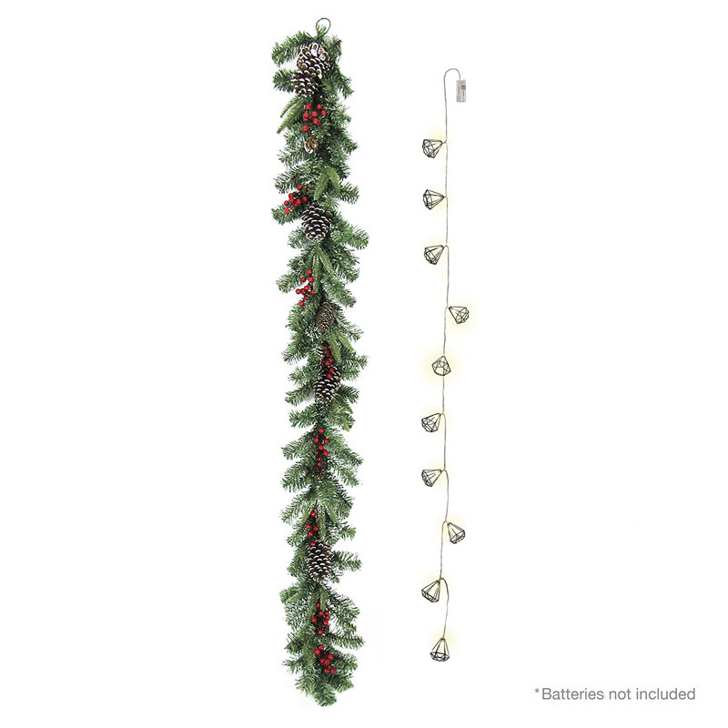 Ensemble de guirlandes de Noël 72 "avec baies de pin