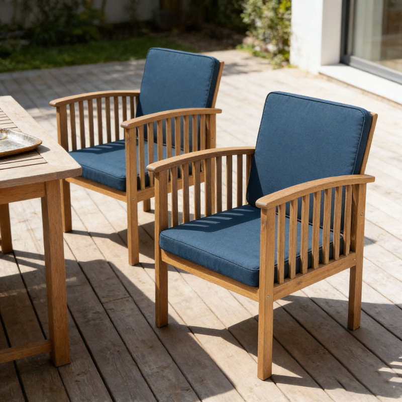 Patio CLUB CHAIR SET, blue, Brown