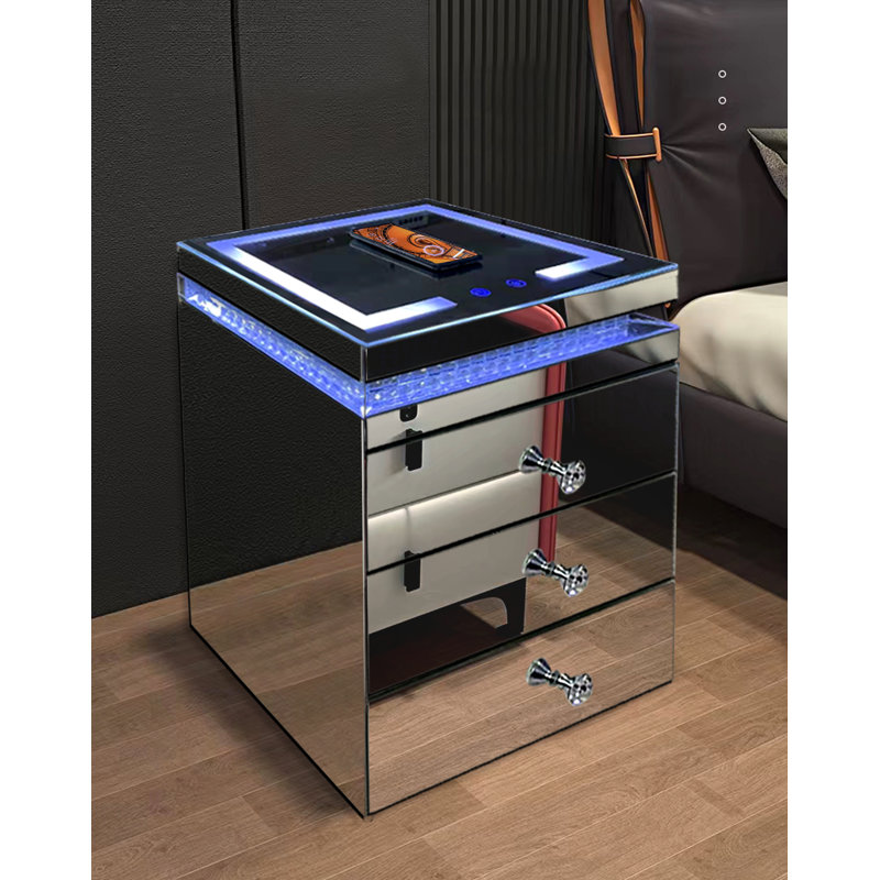 Table de chevet en bois manufacturé Rufo
