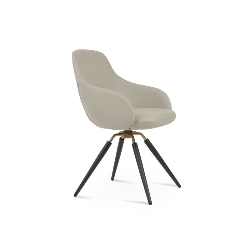 Fauteuil pivotant Gazel Carrot, Noir, Cannelle