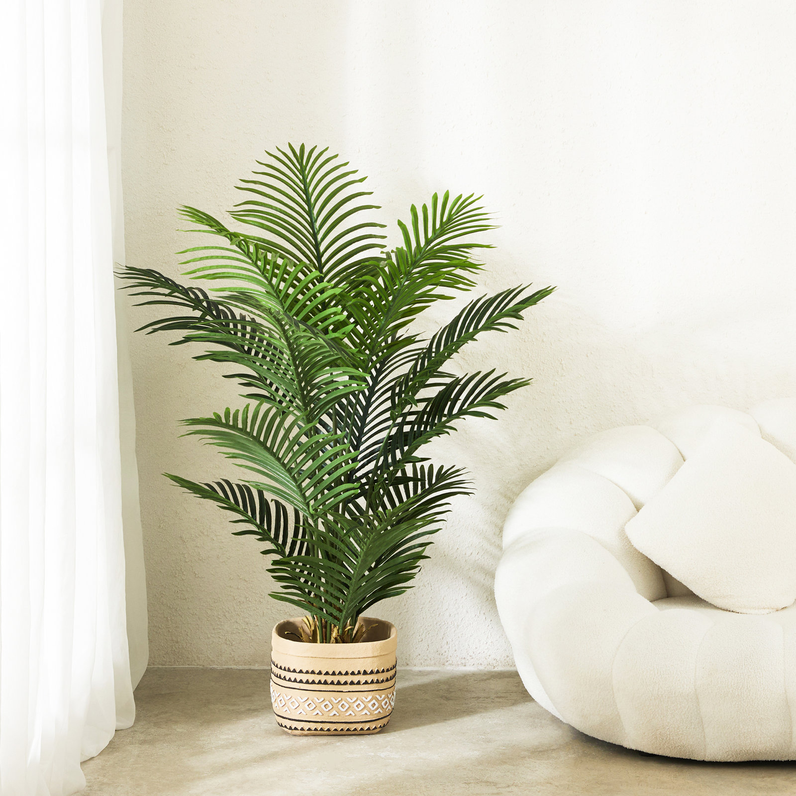 Adcock Palm Tree in Pot, 48" H x 20" W x 20" D, 1
