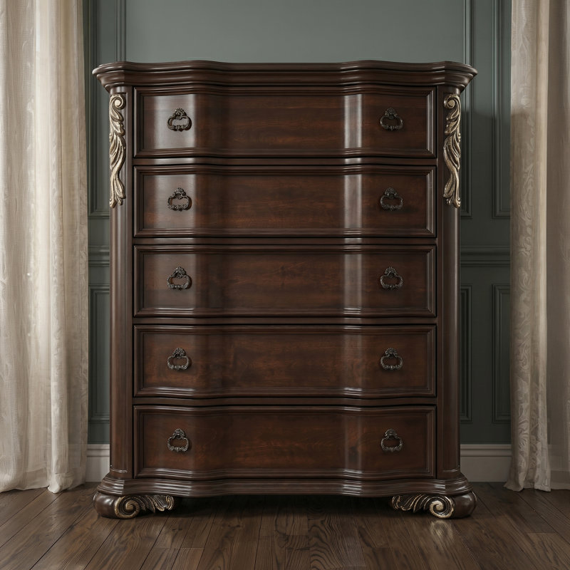 Commode Faxon en noyer foncé, Brown