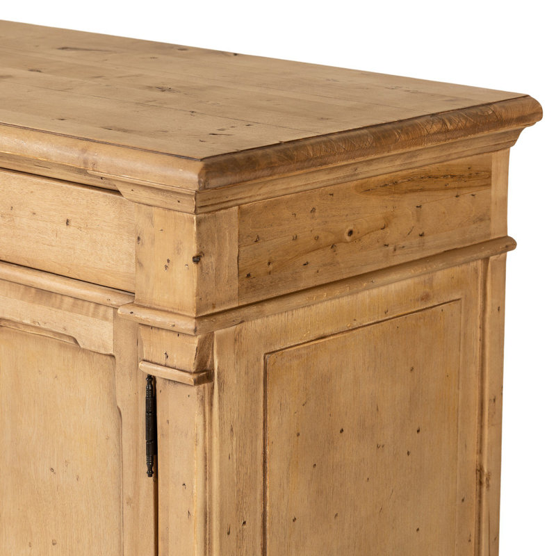 Marjorie 4 Door Sideboard-Distressed Black, Bleached Birch