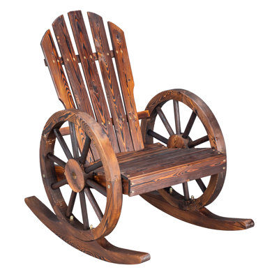 Abdulshakur Outdoor Abdulshakur Rocking Solid Wood Chair by Millwood Pines