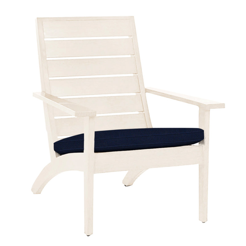 Kennebunkport Aluminum Adirondack Chair - Chalk, Welt, Indigo Velvet, Chalk