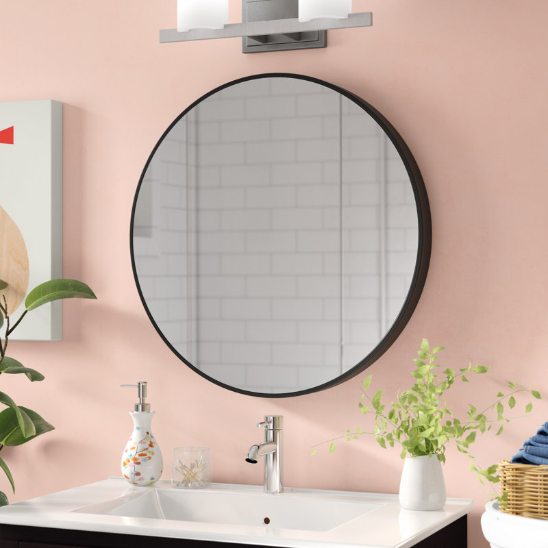 Aquino Circle Wall Mirror, 24" H x 24" W x 2" D