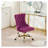 A&A Furniture Modern Velvet Home Office Chair, Tufted Button Upholstered Adjustable Swivel Desk Chair with Golden Metal Base, Purple-1198846135-1198846130-1198846128