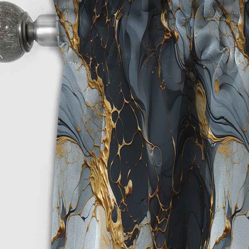 Gilded Gold And Black Luxe Marble Splendour - Abstract Marble Blackout Curtain - 1 Panels, L 52 po x L 108 po
