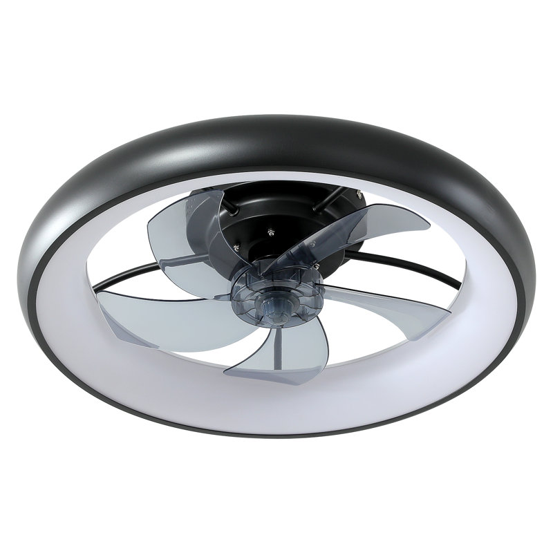 Ventilateur de plafond à 20 pales à DEL à 20 pales avec lumière incluse Way Day, Noir
