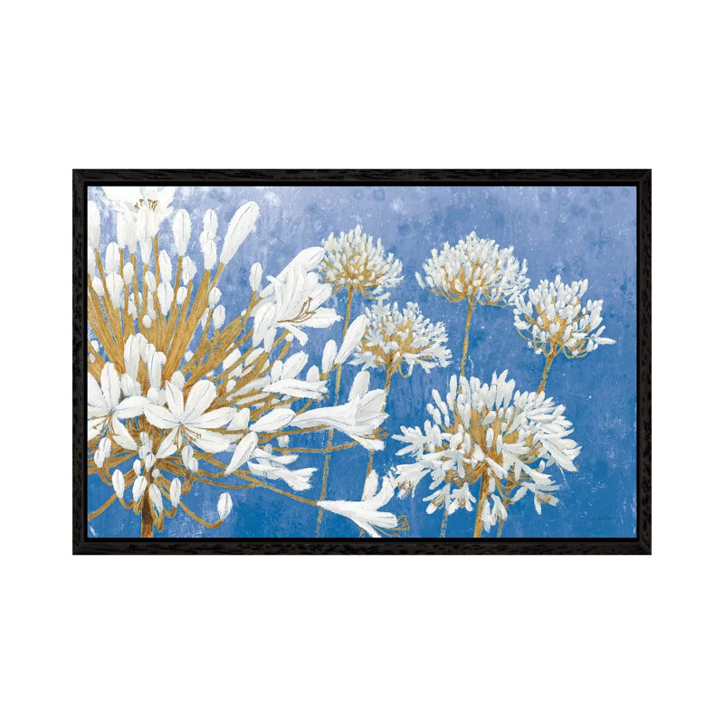 Golden Spring Blue by James Wiens - Painting on Canvas, Black Framed, 101.6cm H x 152.4cm W x 3.81cm D