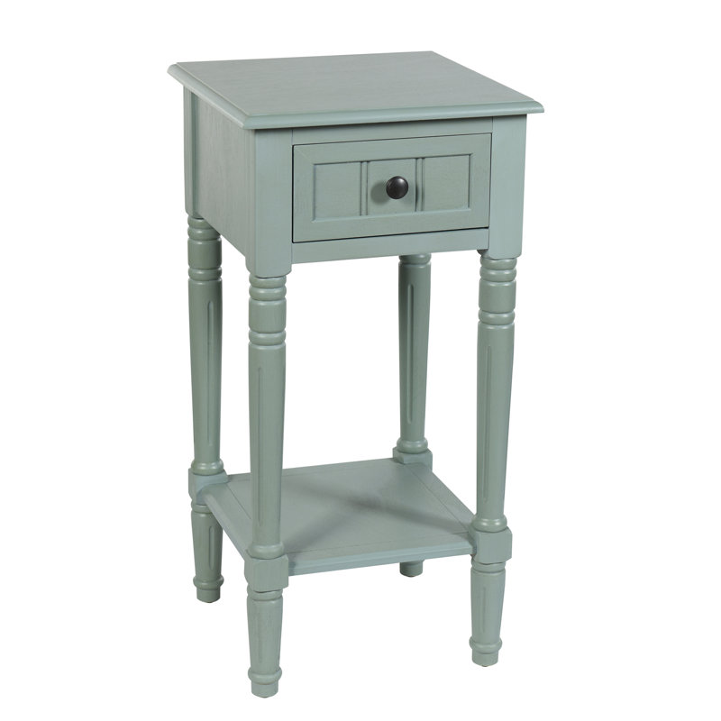 Elboa Collection Accent Table with One Drawer, Antique Ice Blue