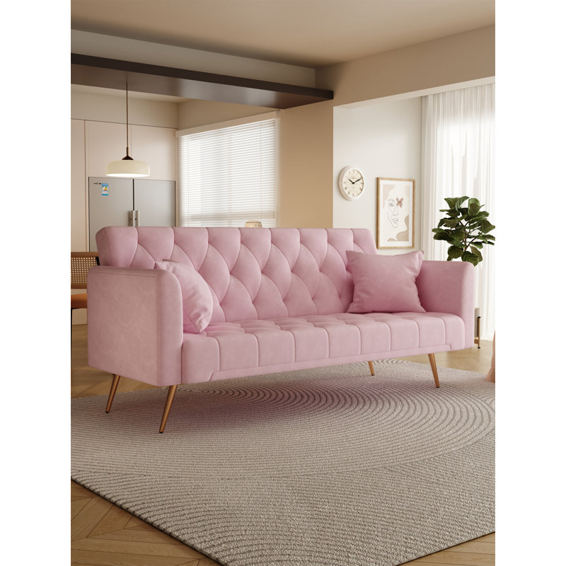 Canapé convertible de 71 pouces, Rose