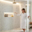 Carreaux de mosaïque en marbre blanc oriental adouci de 30,5 x 30,5 cm (12 x 12 pouces) pour murs et sols-49709761