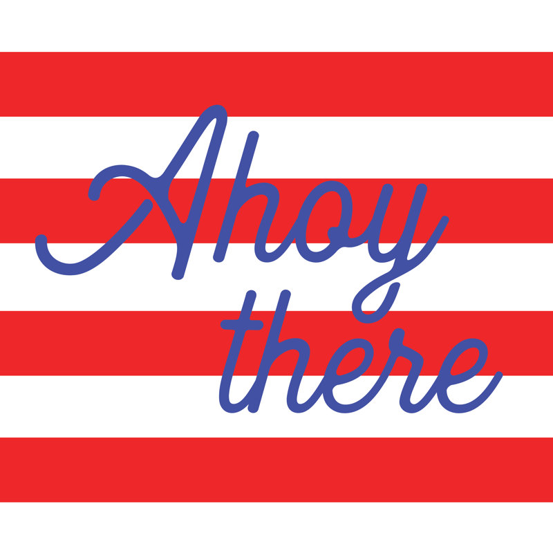 Ahoy There Stripes - Wrapped Canvas Print, 30cm H x 30cm W x 3.8cm D