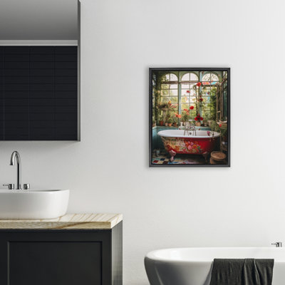 Floral Sunroom Tub Floating Frame, design by Lettered and Lined