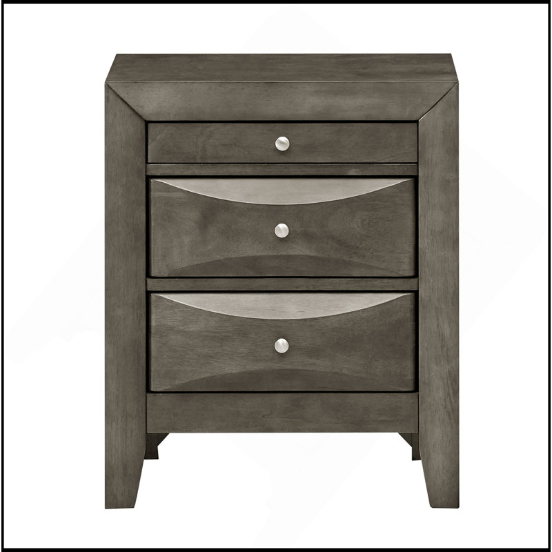 Table de chevet élégante avec rangement, Gris