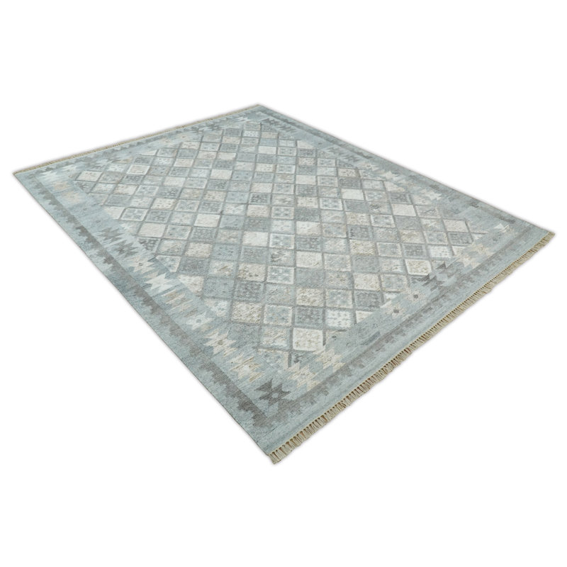 Tapis oriental gris / ivoire fait à la main Oriental, Rectangle 5 pi x 8 pi