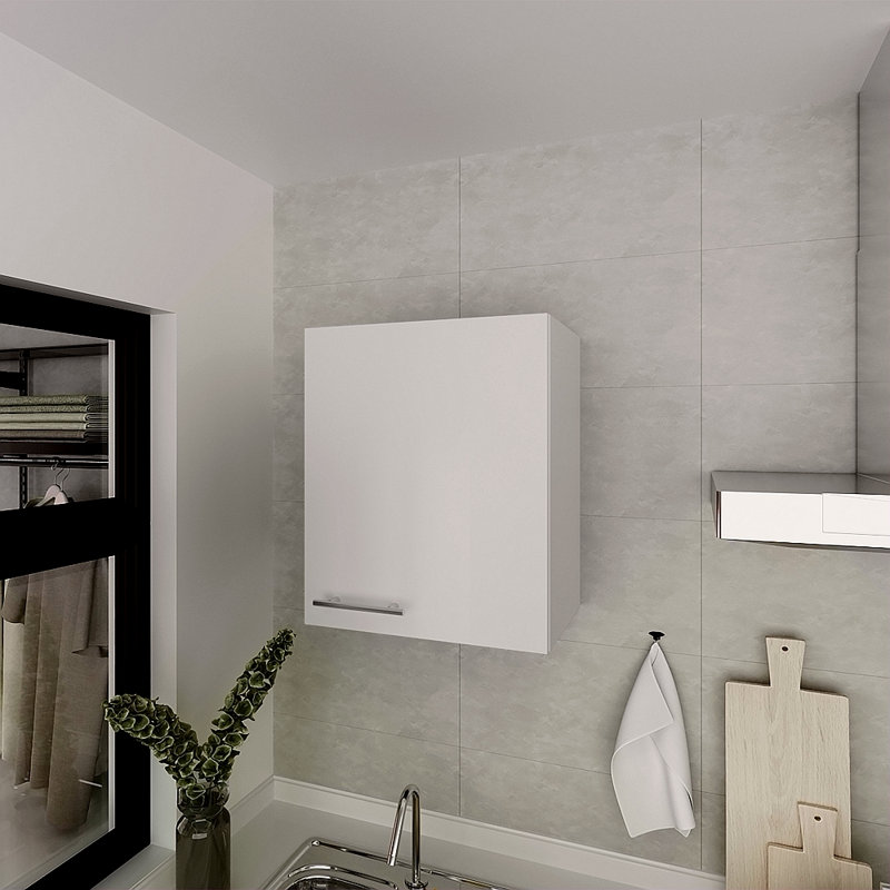 Armoire murale Dennard, cuisine, Blanc
