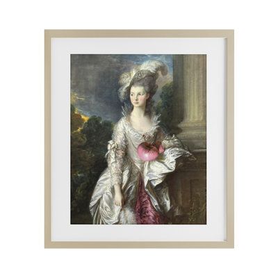 Historical Lady with Boxing Glove Framed Print Under Glass, design by Grotto Studios