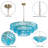 9-Light 32"W Polished Brass Modern Tired Chandelier with Hand-Blown Blue Glass for Dining Room or Living Room-228307316