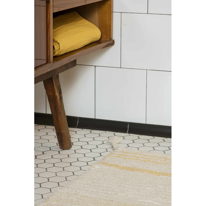 Reversible Hand Tufted Cotton Area Rug in Natural/Light Honey/Dark Honey/Amber, Rectangle 2' 7" x 4' 7"
