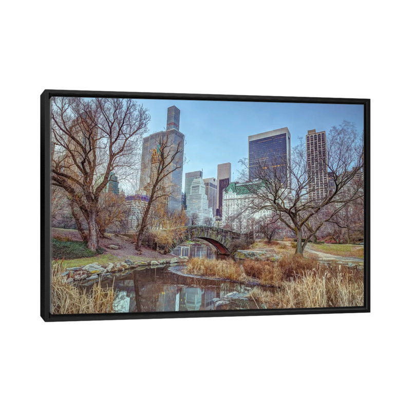 « new york xxi », reproduction d’impression sur toile, H 18 po x l 26 po x P 1,5 po, Toile avec cadre noir, Pas de tapis