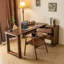 Bureau en L moderne et minimaliste en noyer