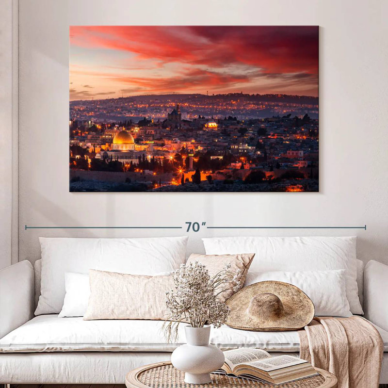 Hannes Jerusalem At Sunset, 34" H x 51" W