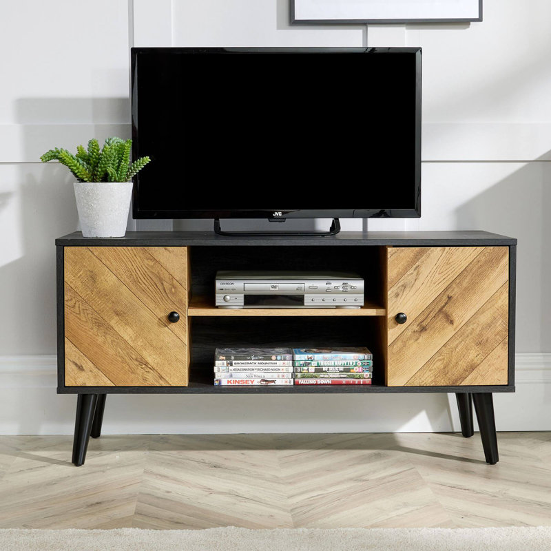 Nubieber 2 Door TV Stand for TVs up to 55", Black