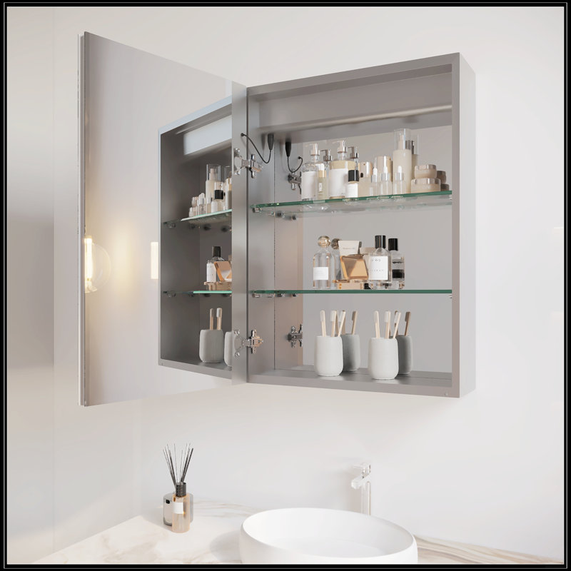 Armoire à pharmacie 26 po x 20 po avec miroir DEL