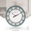 Horloge murale de 10 po de la série Farmhouse de présentateur, style Shiplap, silencieuse sans tic-tac, chiffres arabes 3D surélevés, finition sarcelle vieillie