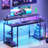 Ainhoa Computer Desk with Power Outlet and LED Lights-1984824796