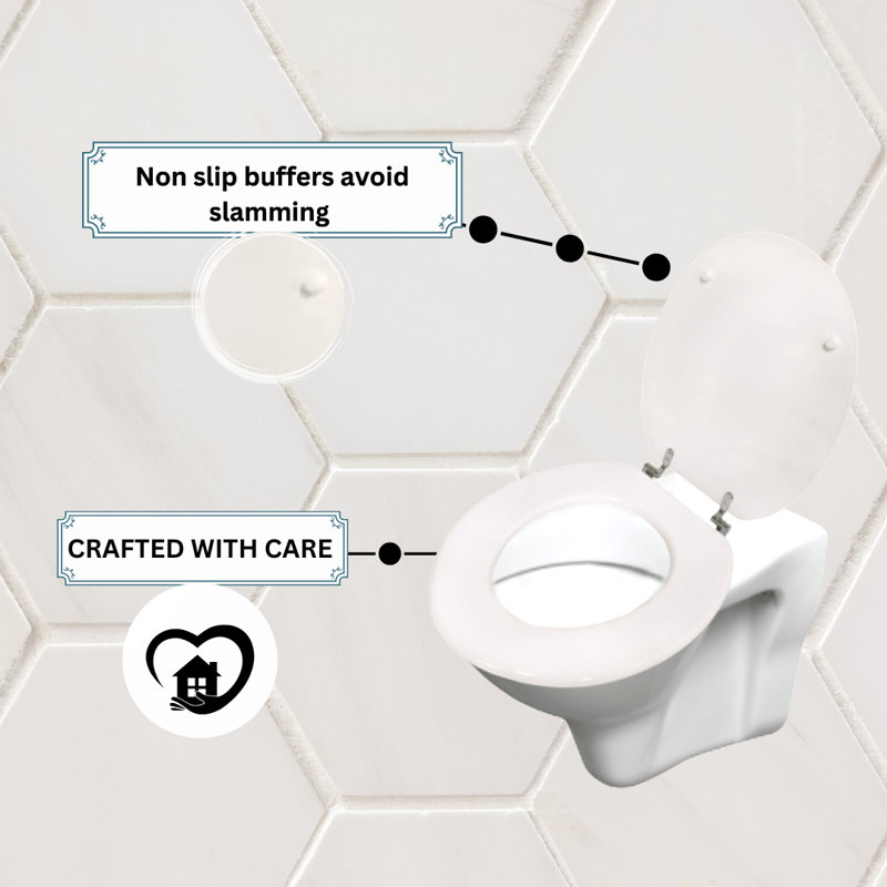 Actaeon Soft Close Elongated Standard Toilet Seat, White