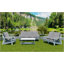 Causeuse d'extérieur avec coussin et jardin-599087147